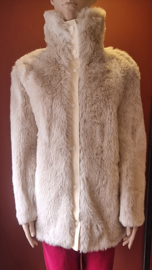 White Faux Fox Fur Coat