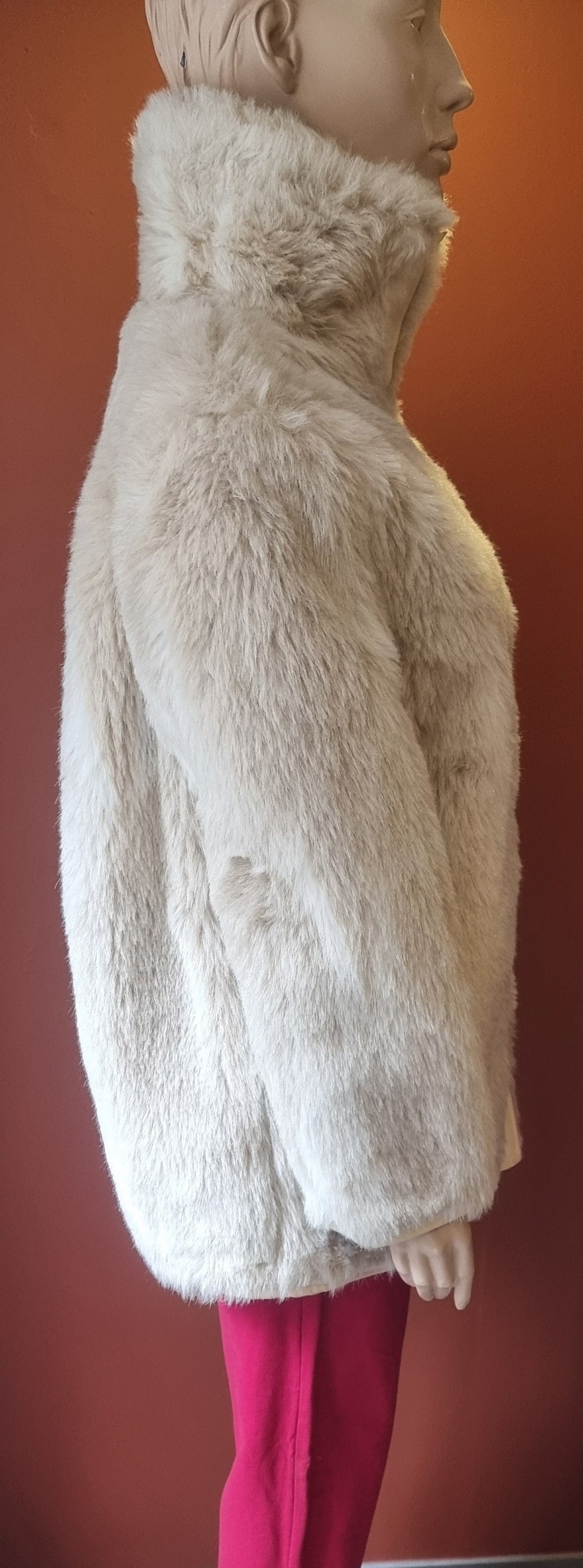 White Faux Fox Fur Coat