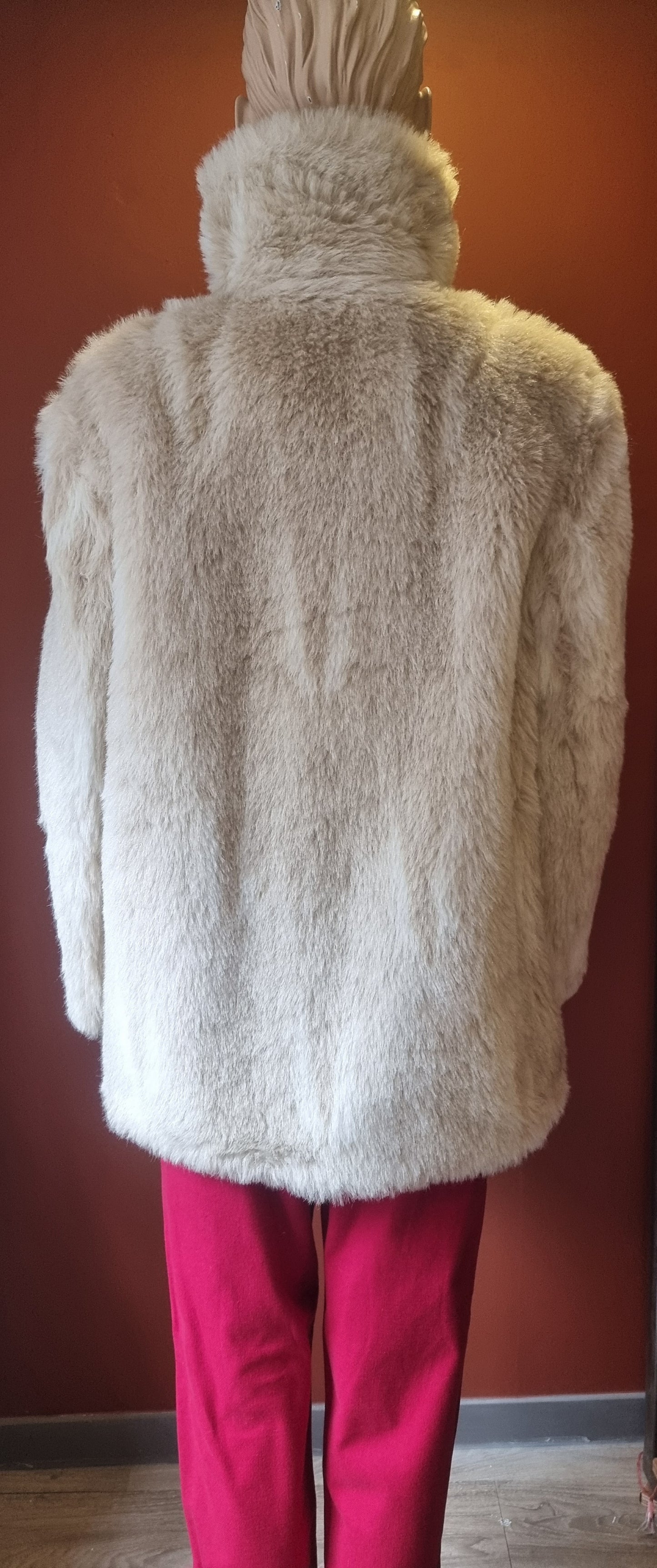 White Faux Fox Fur Coat
