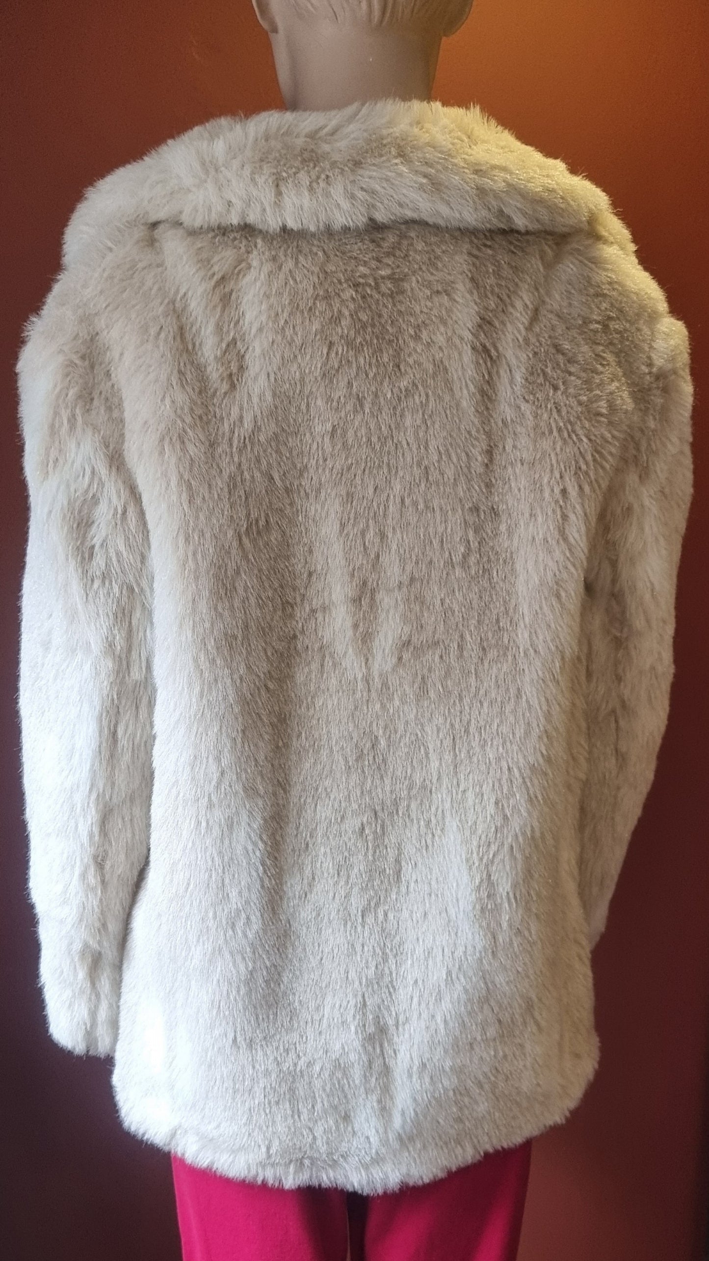 White Faux Fox Fur Coat