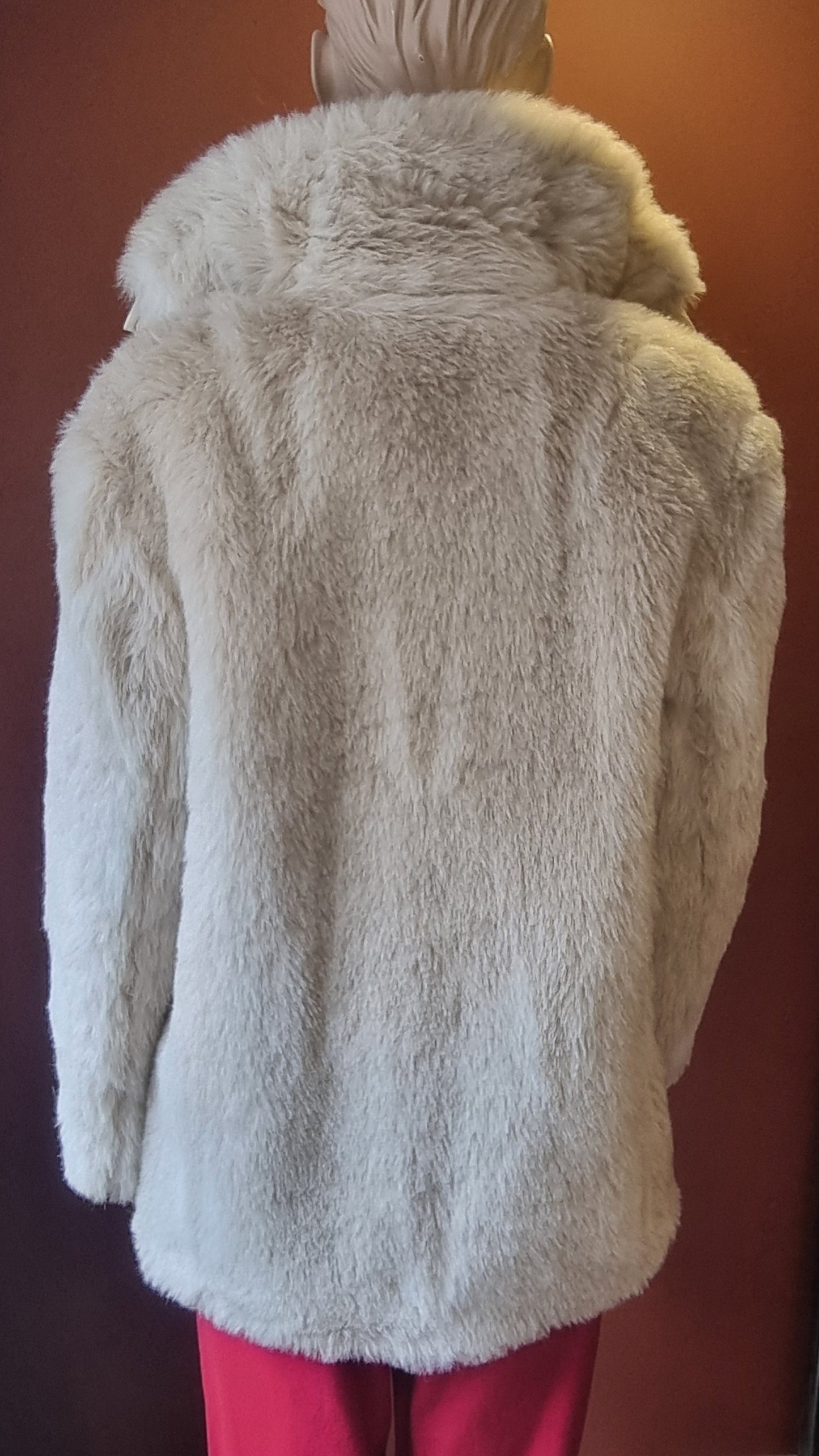 White Faux Fox Fur Coat