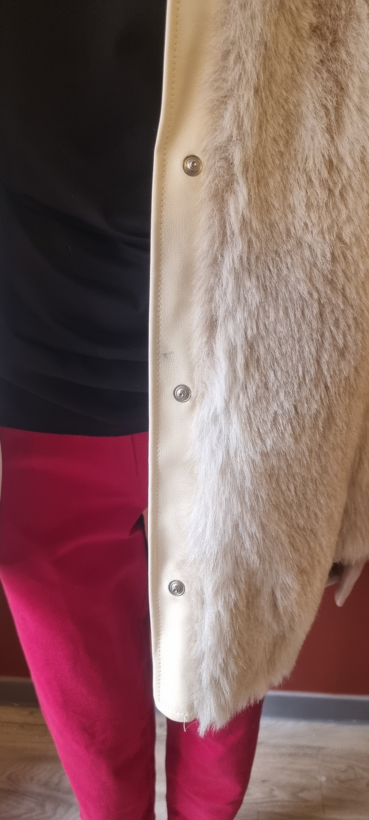 White Faux Fox Fur Coat