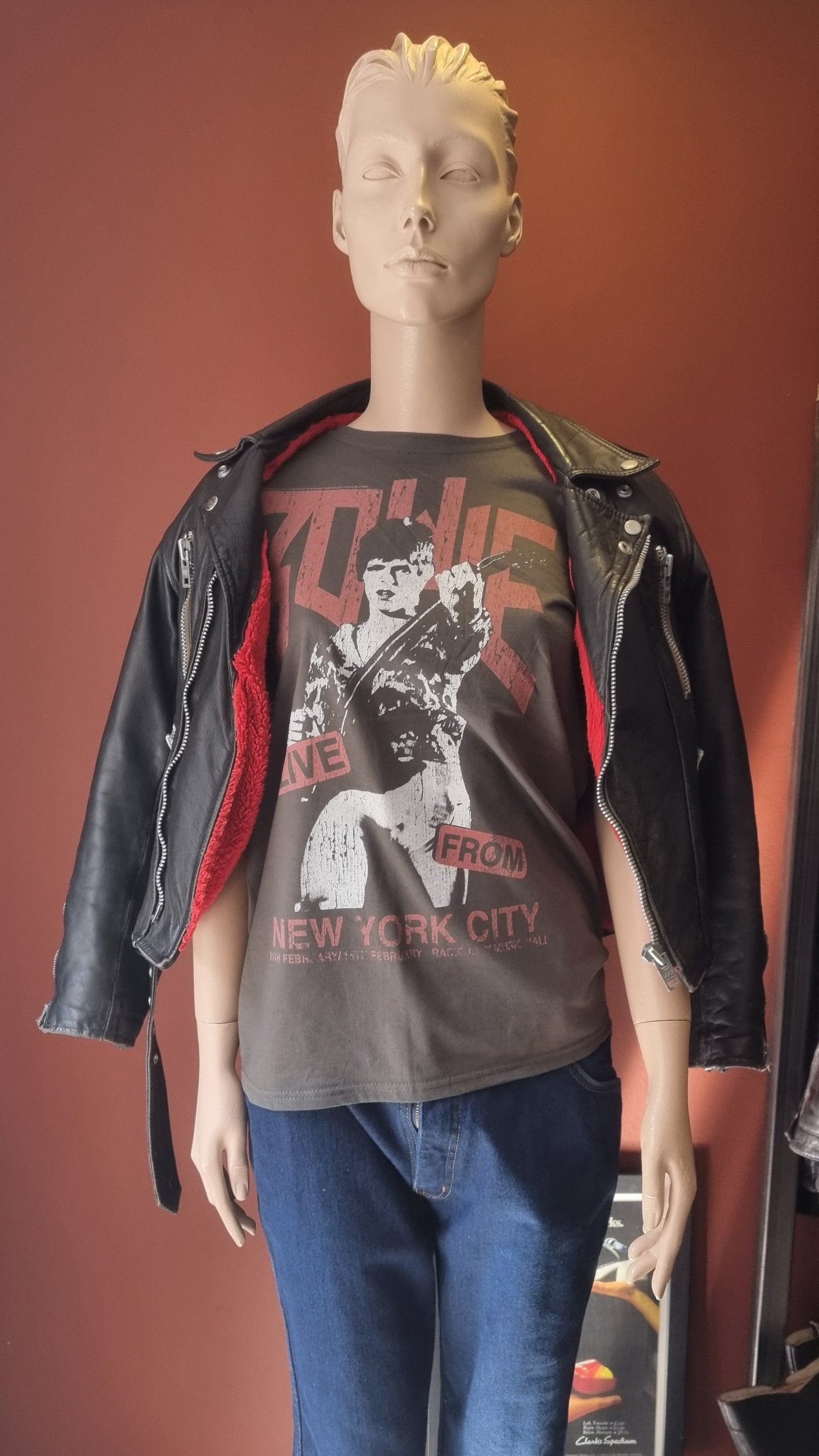 Danish Vintage Leather Cropped Biker Jacket