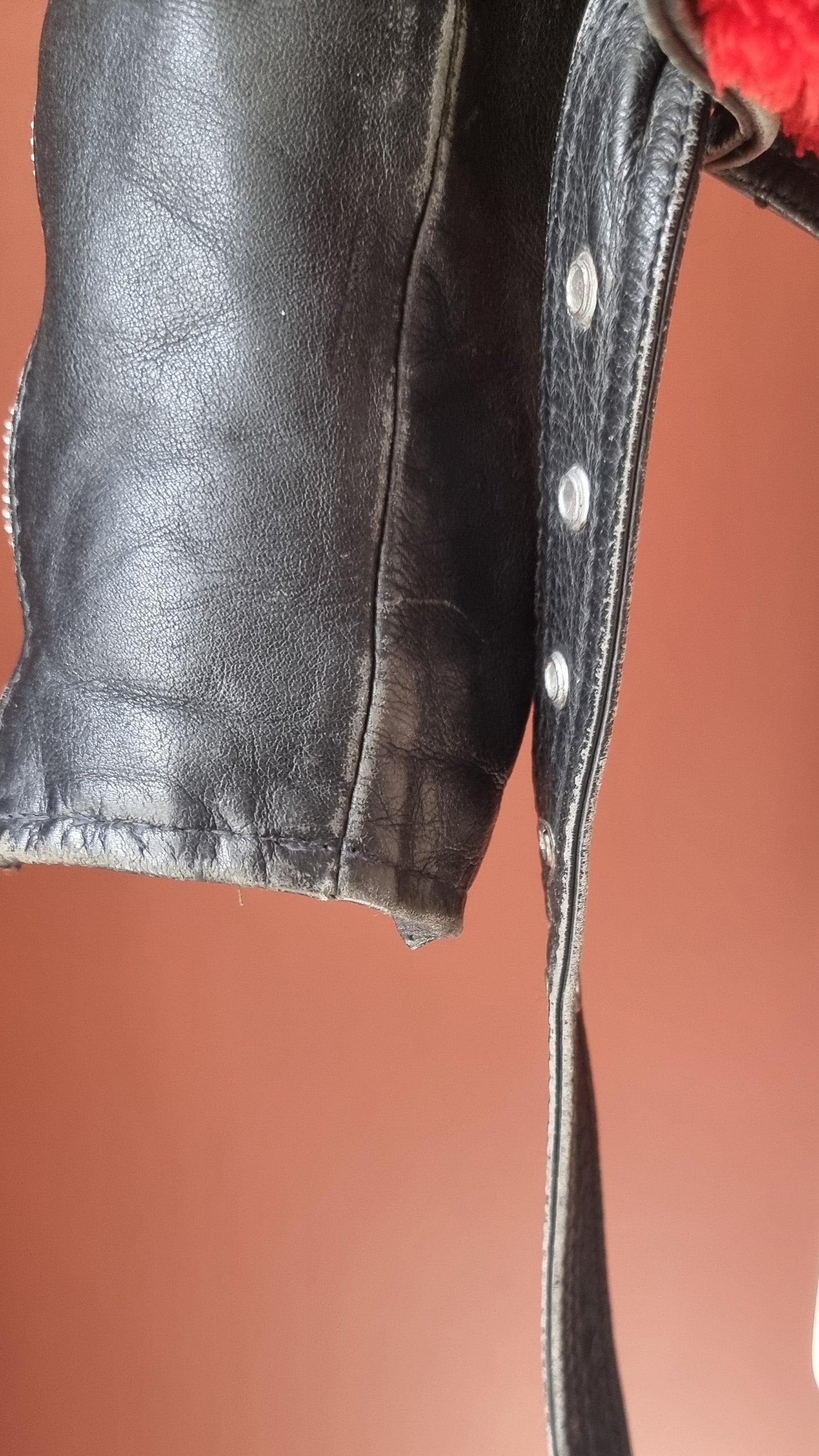 Danish Vintage Leather Cropped Biker Jacket