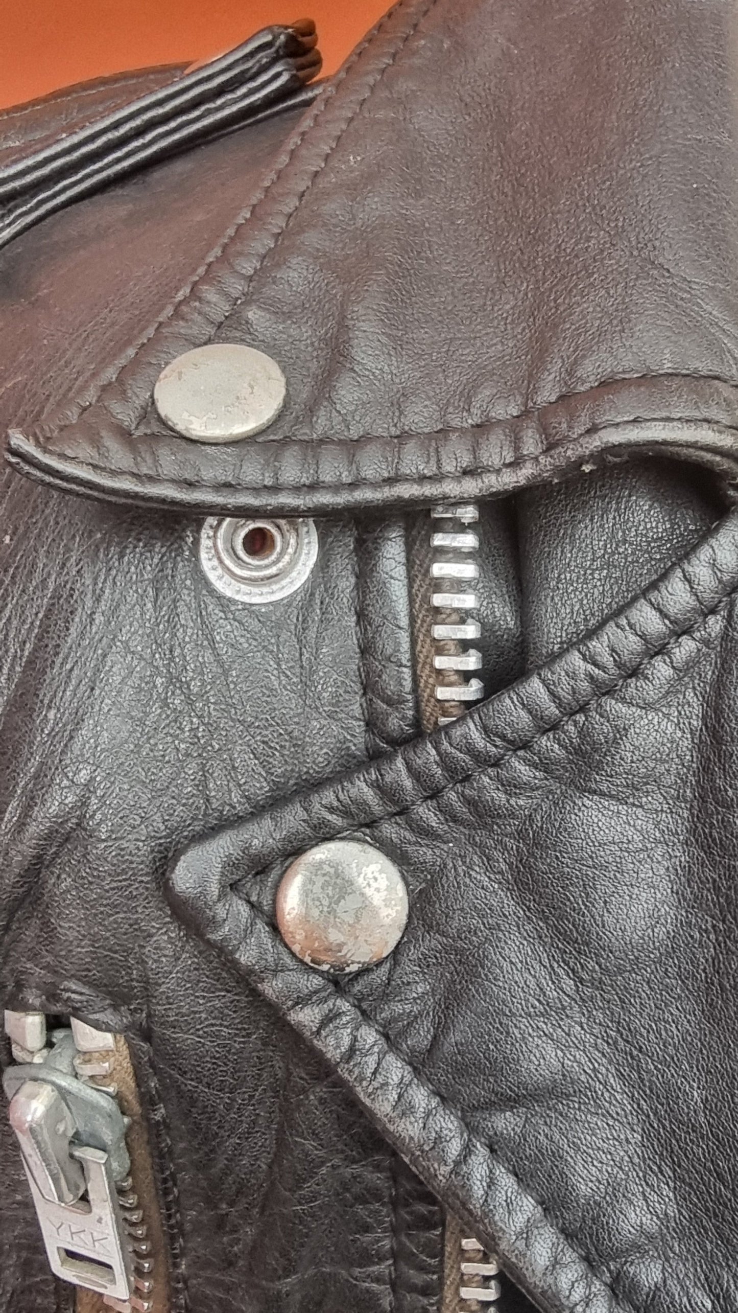 Danish Vintage Leather Cropped Biker Jacket