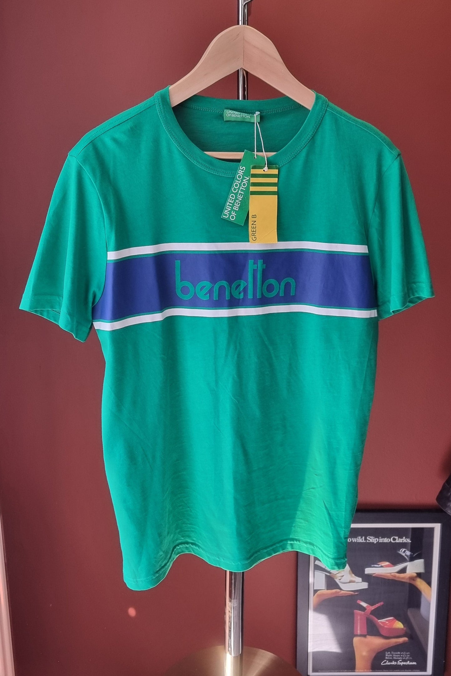 Benetton Green and Blue Tee