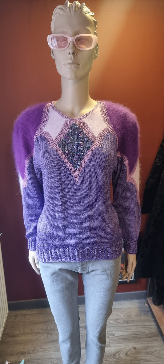 80s Angora Blend Purple Jumper