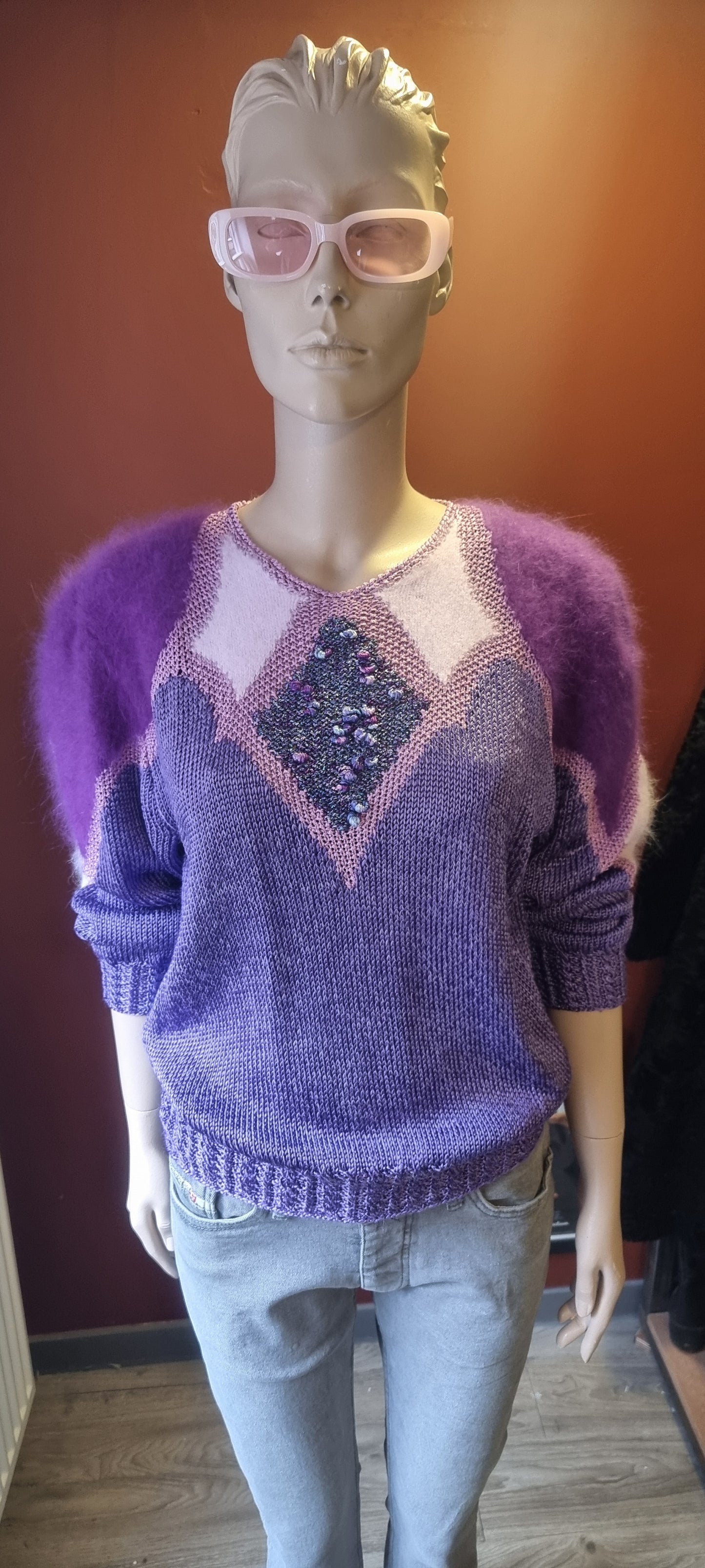 80s Angora Blend Purple Jumper