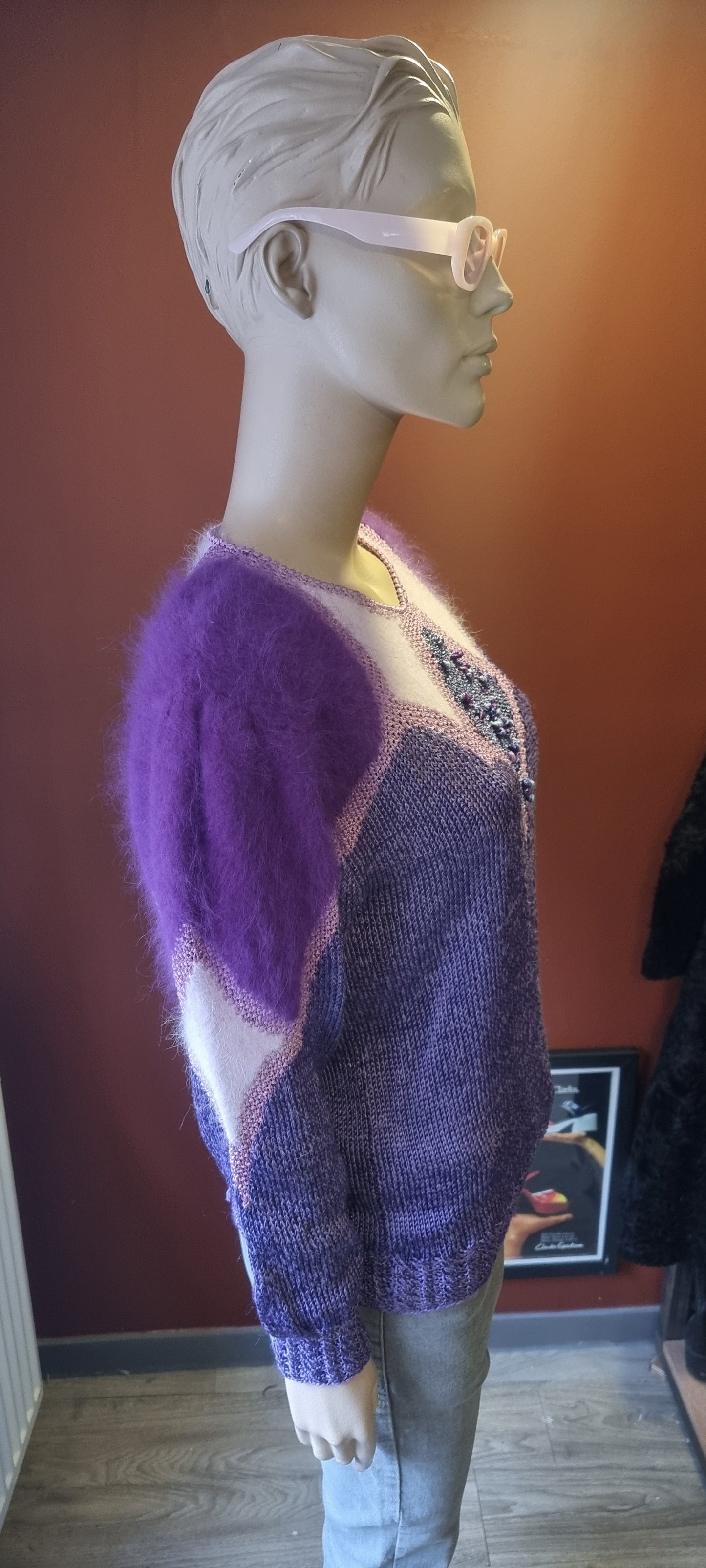 80s Angora Blend Purple Jumper