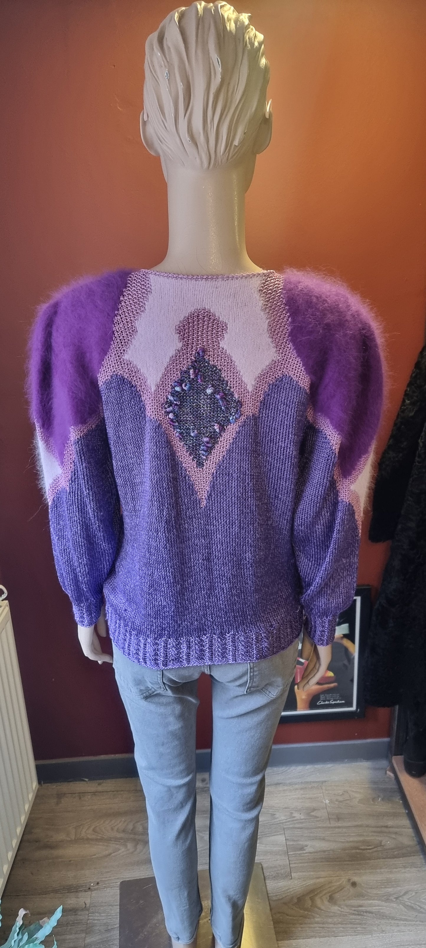 80s Angora Blend Purple Jumper