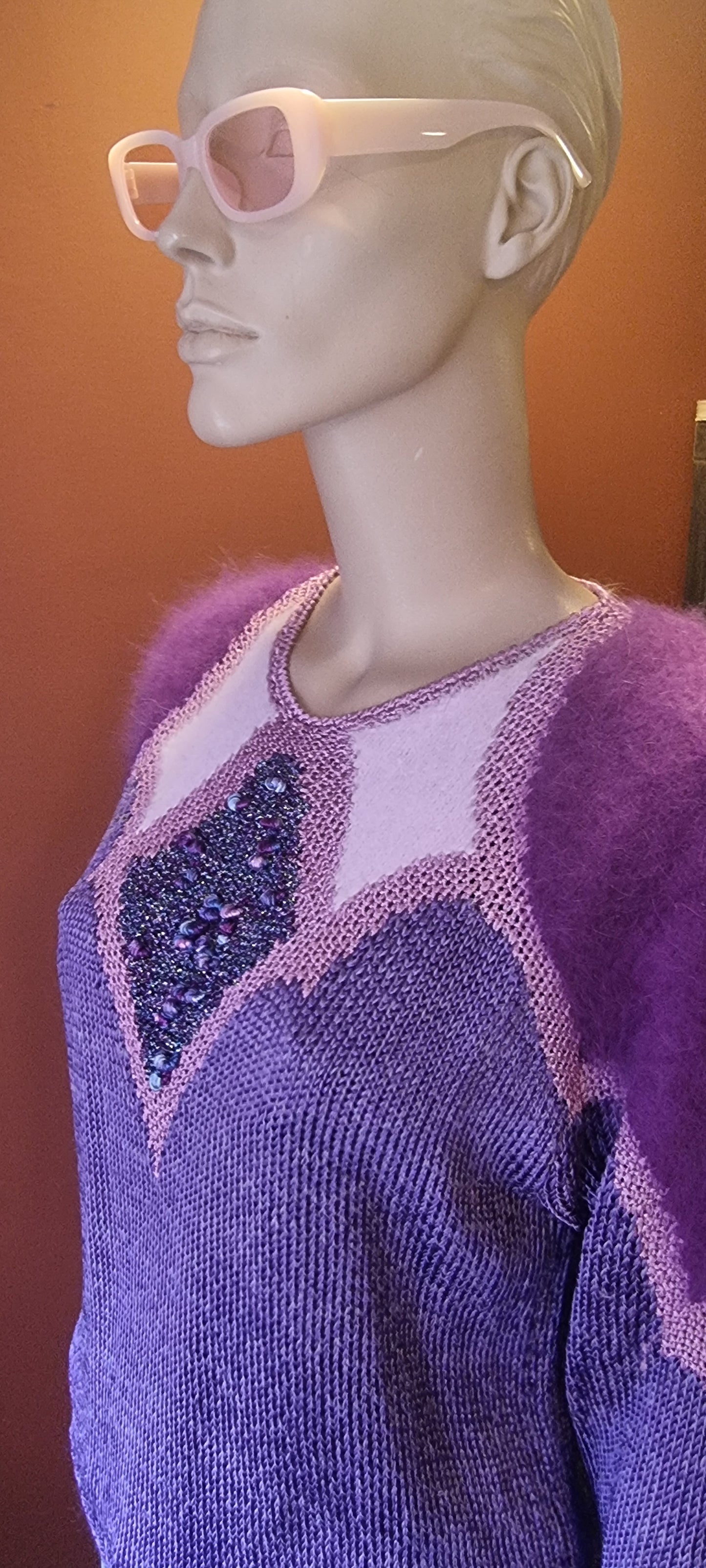 80s Angora Blend Purple Jumper