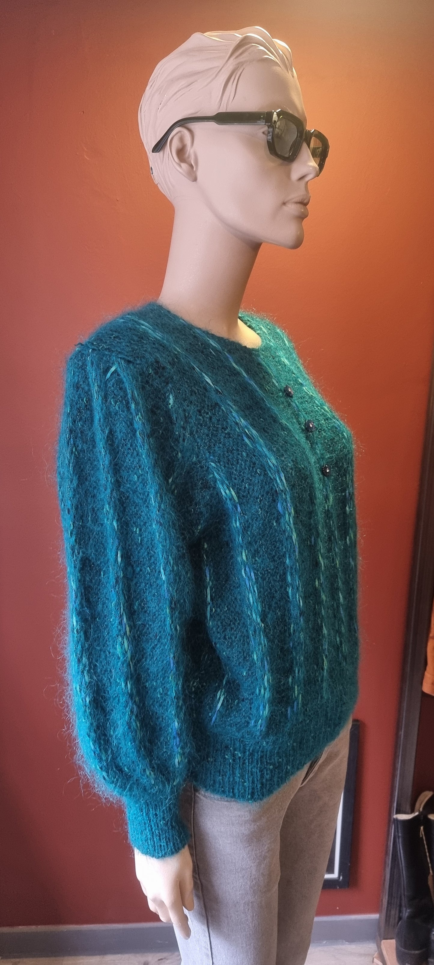 Vintage Teal Knit Jumper