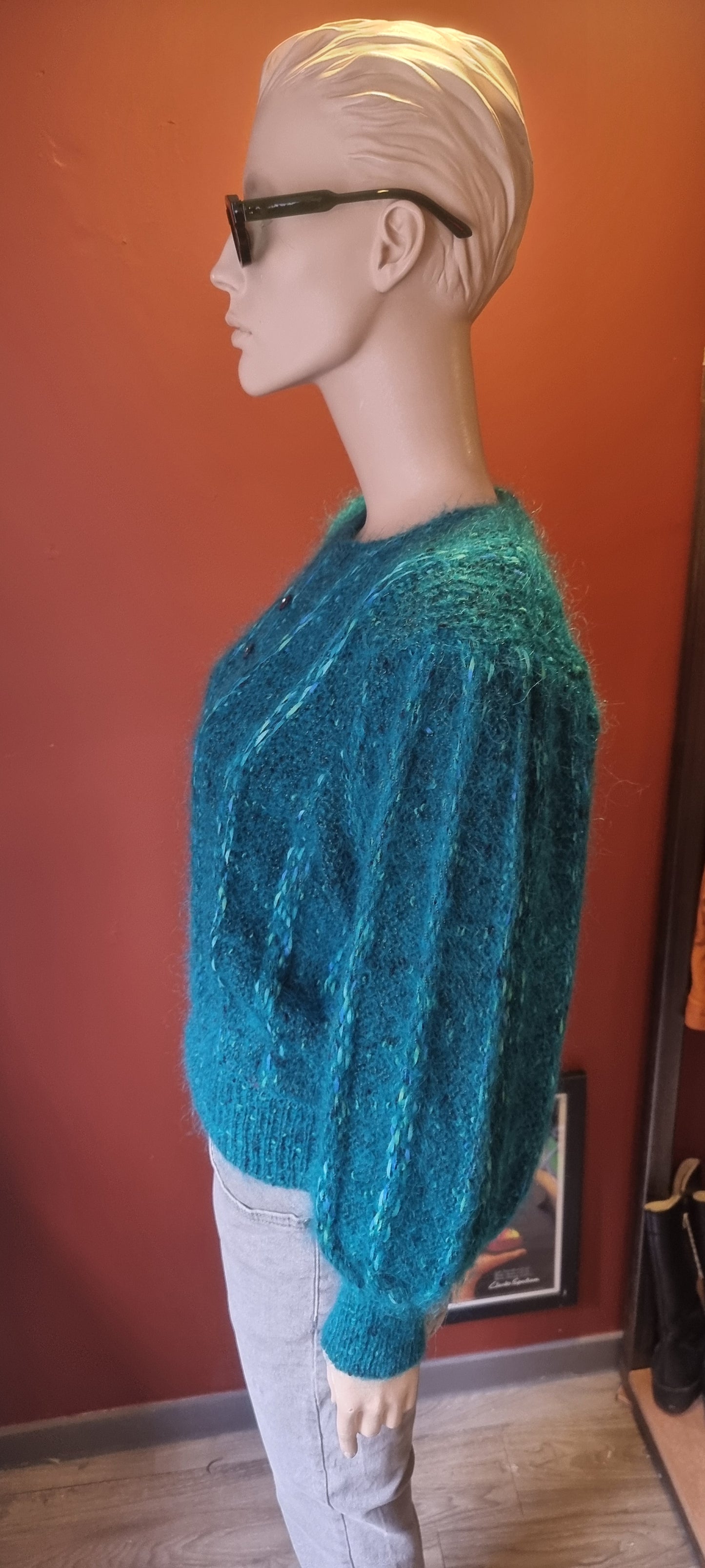 Vintage Teal Knit Jumper
