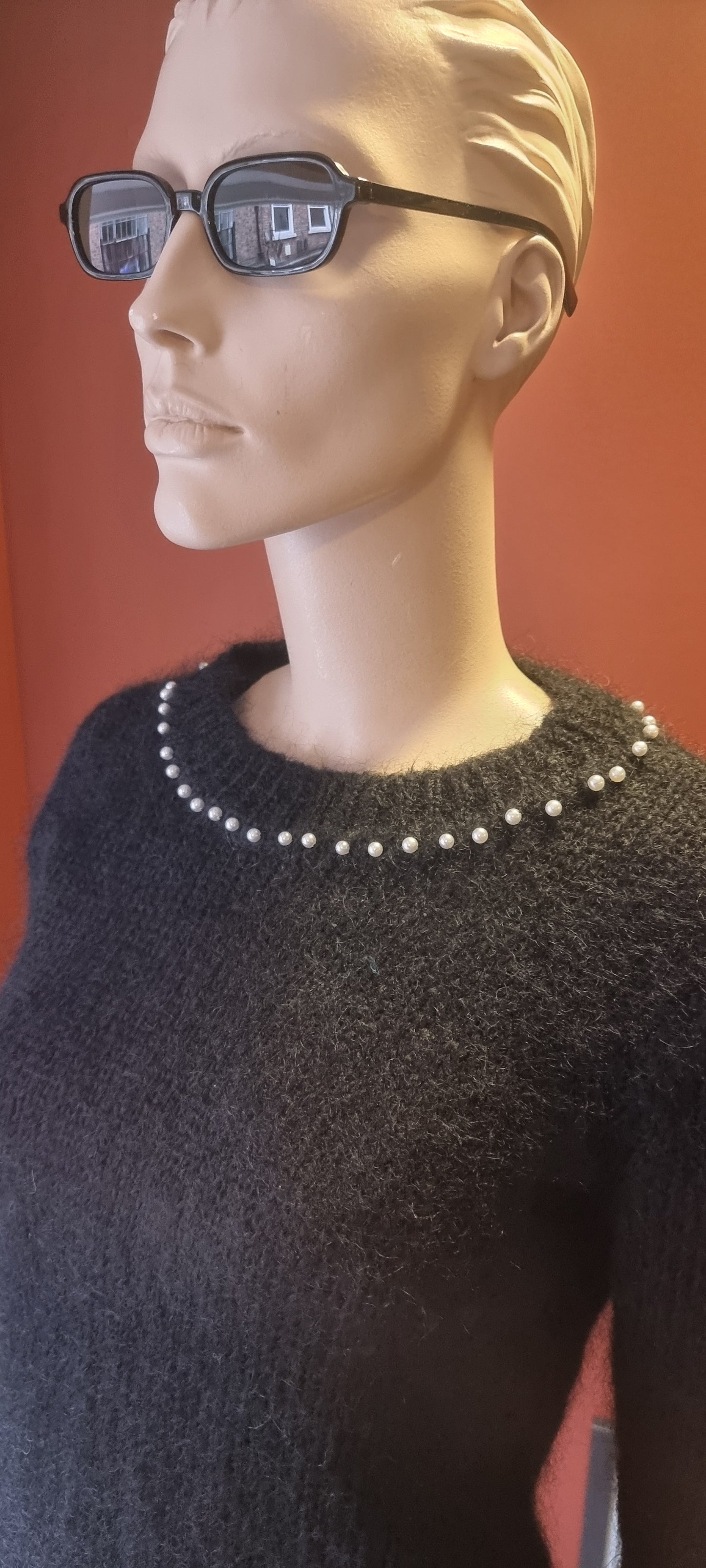Vintage Black Pearl Knitted Jumper