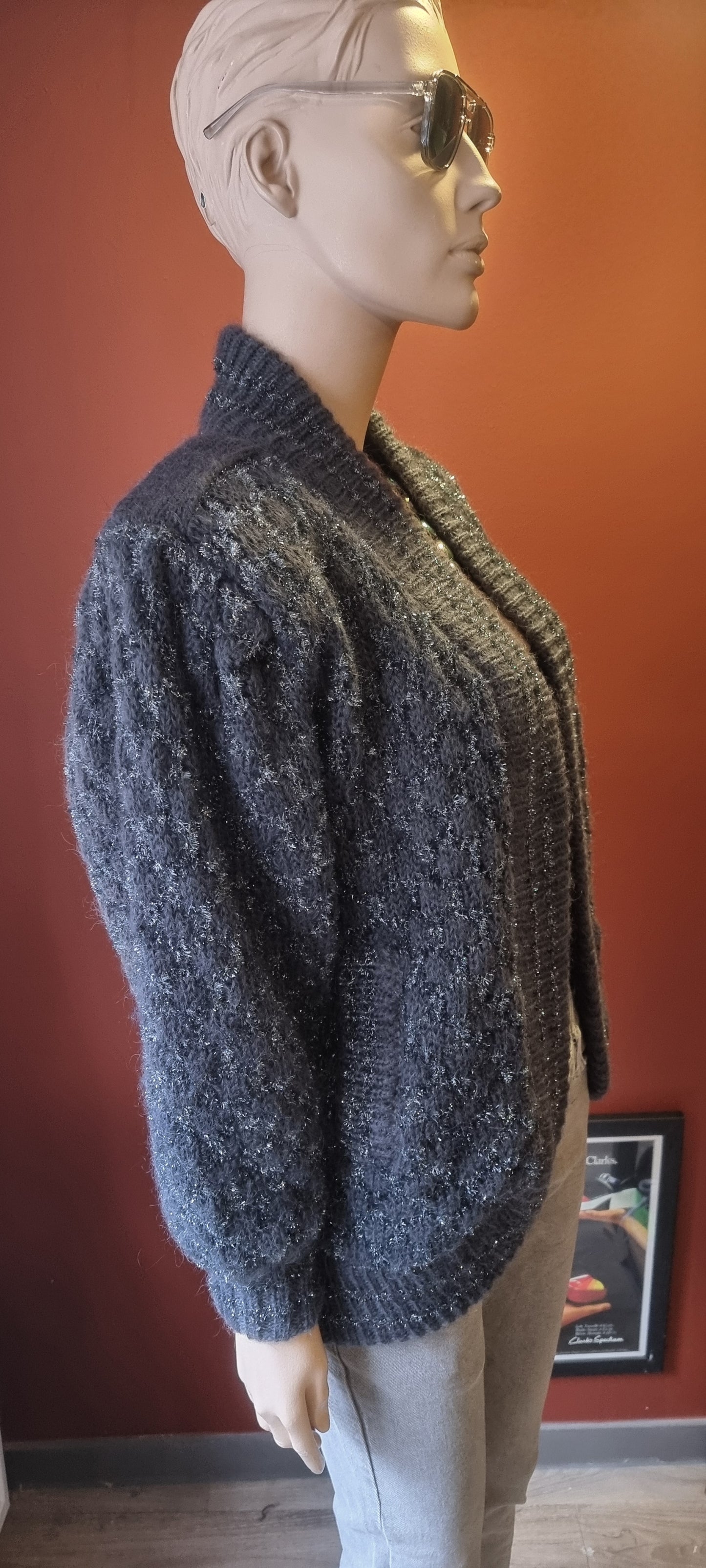 Vintage Grey Mohair Cardigan