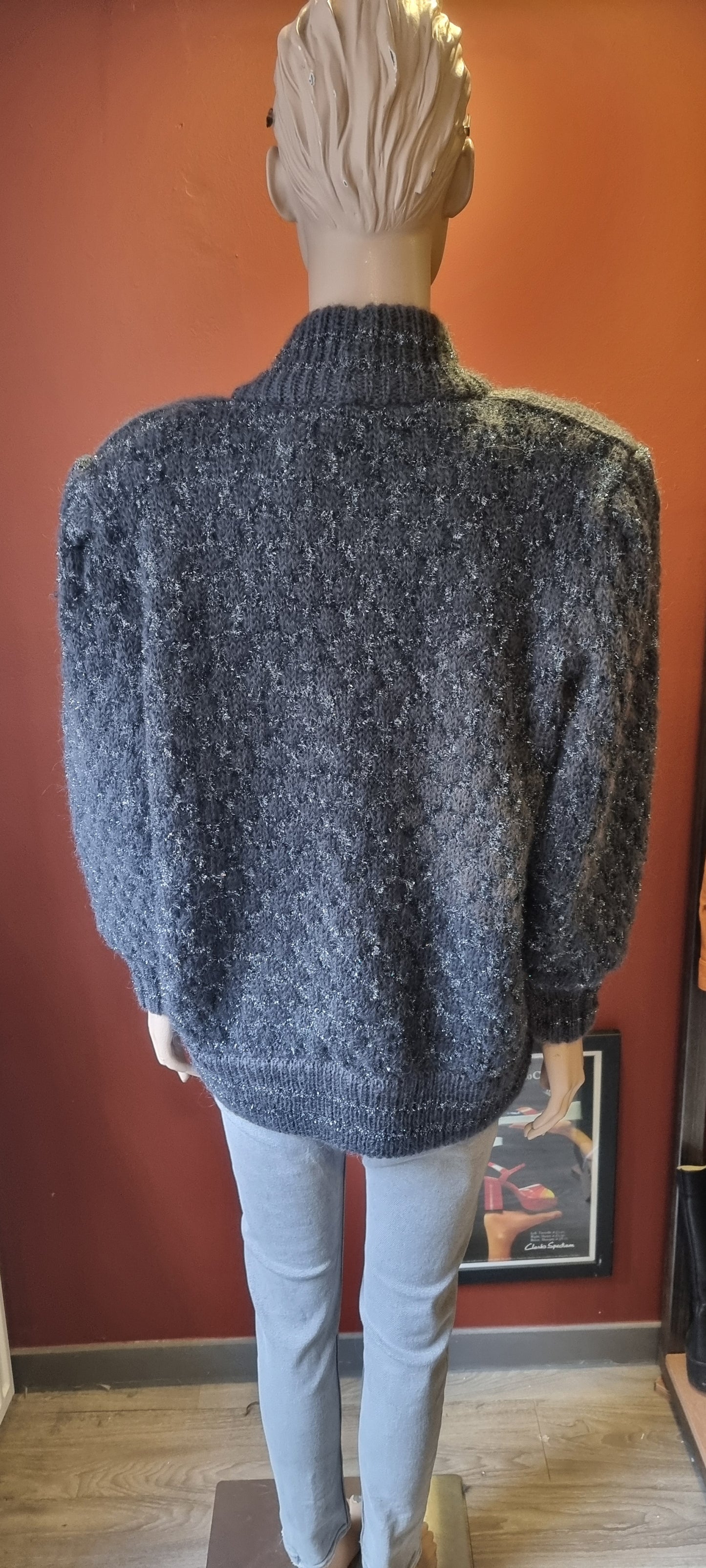 Vintage Grey Mohair Cardigan