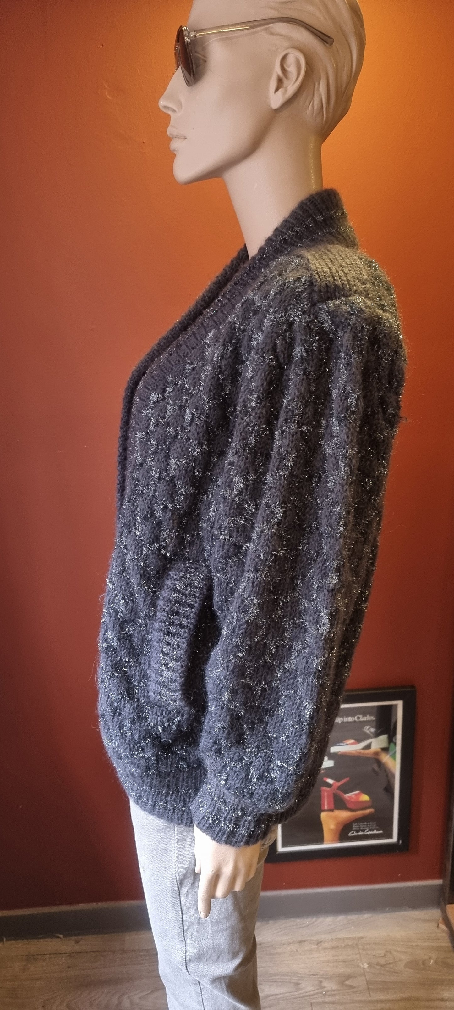 Vintage Grey Mohair Cardigan