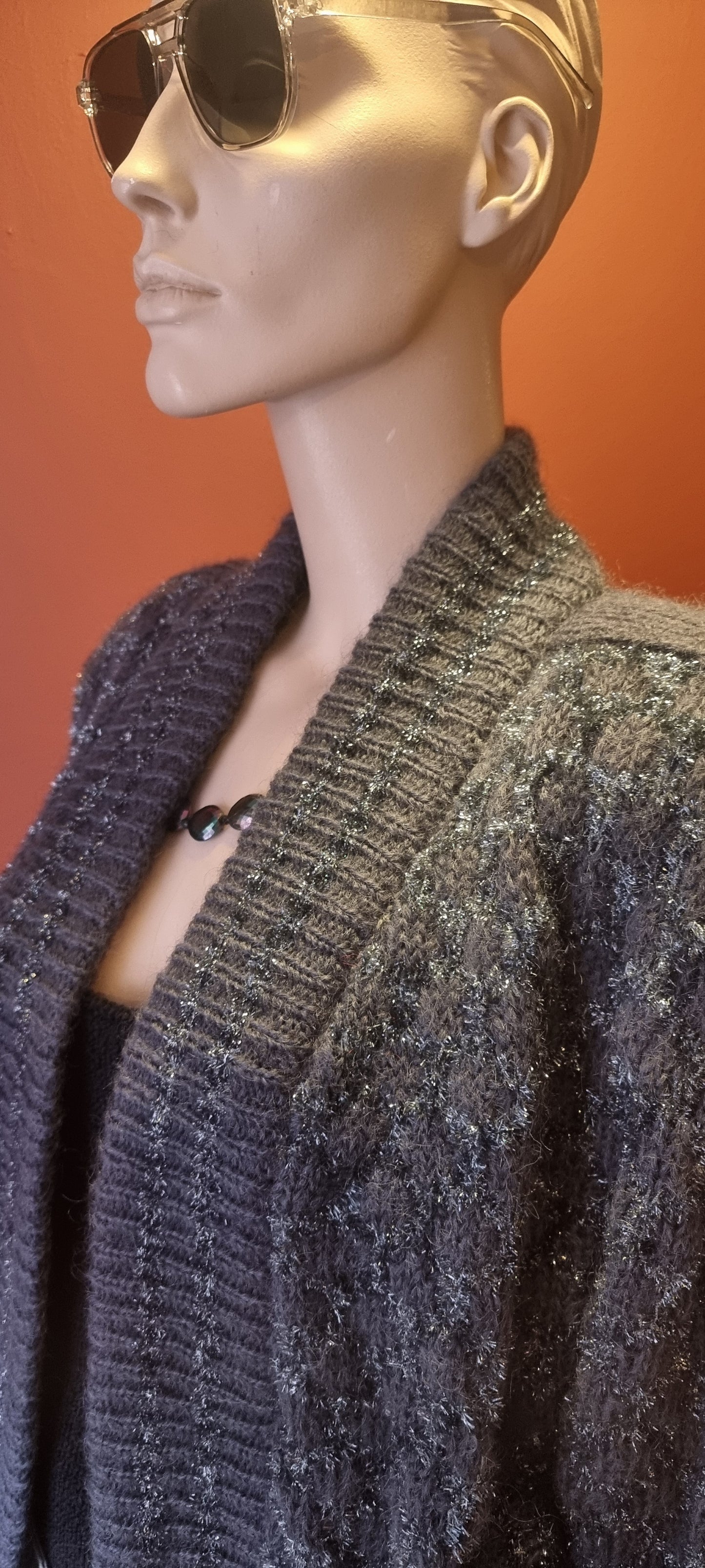 Vintage Grey Mohair Cardigan