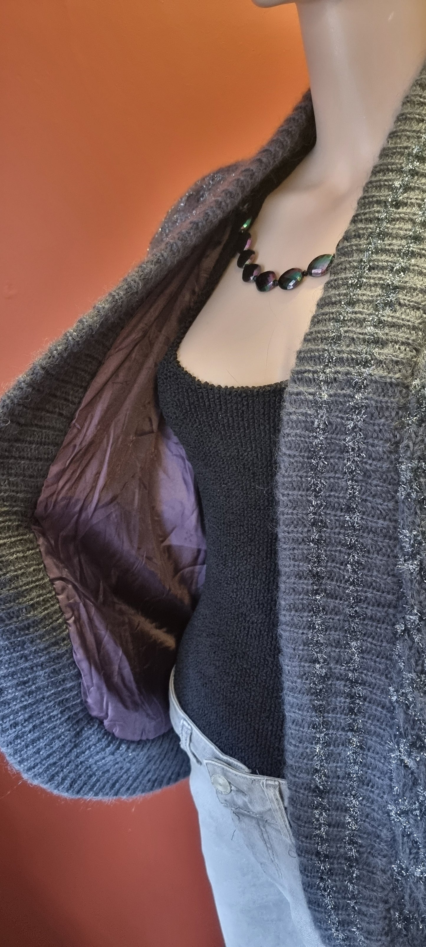Vintage Grey Mohair Cardigan