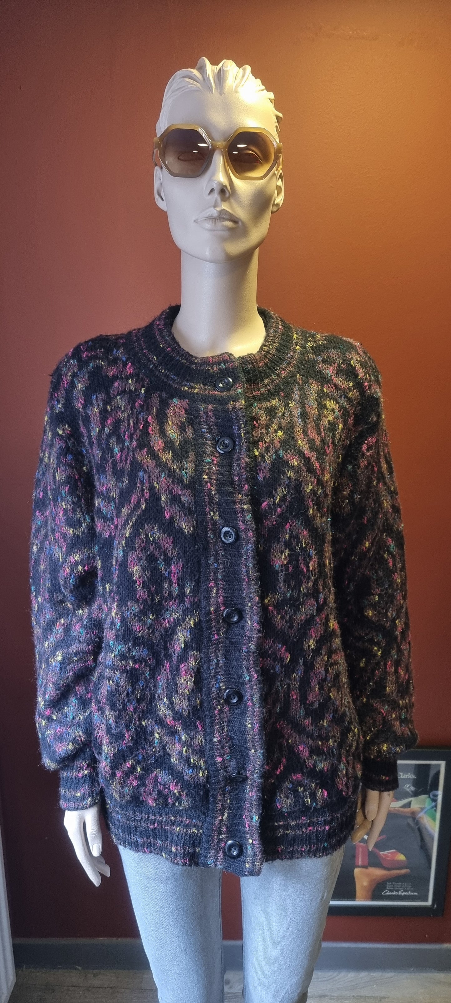 Vintage Mohair Chunky-Knit Cardigan