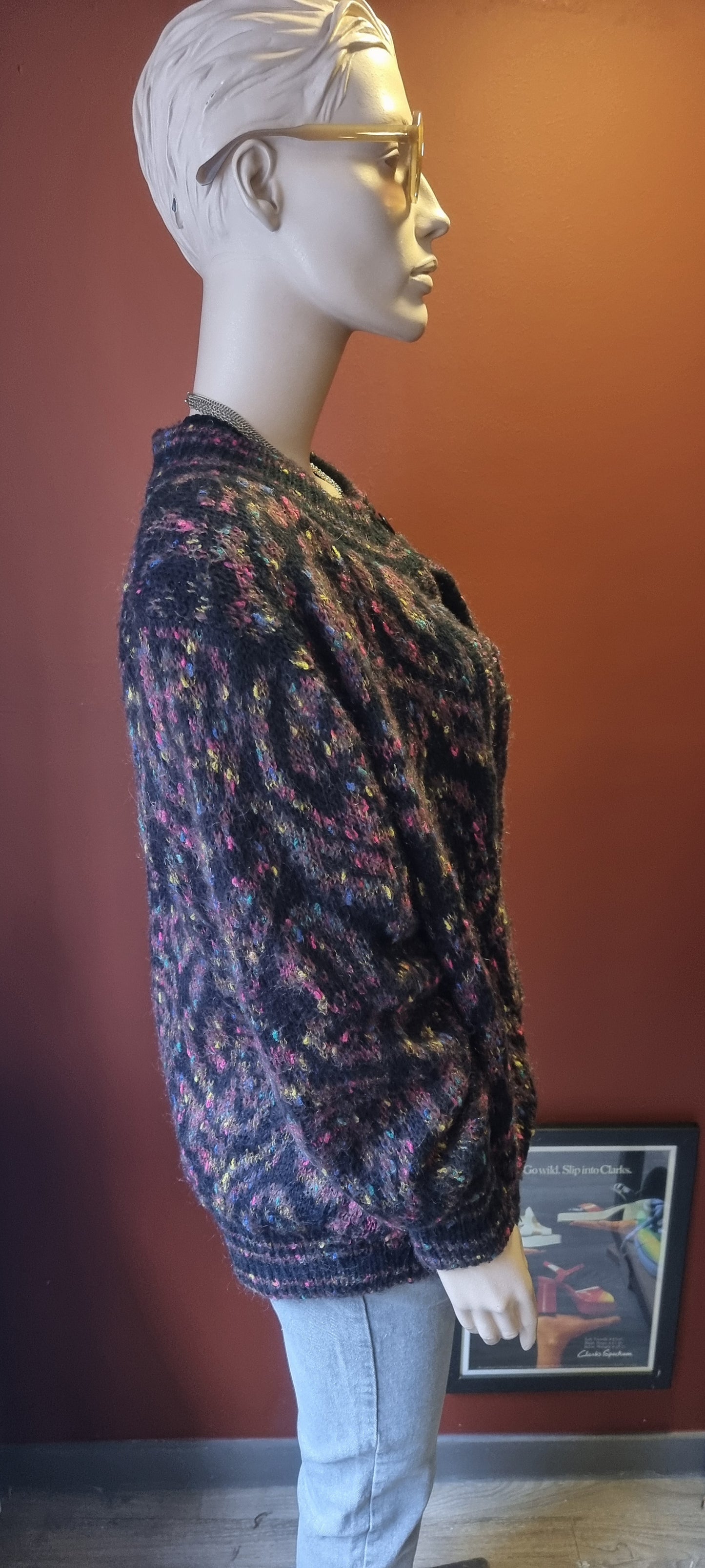 Vintage Mohair Chunky-Knit Cardigan