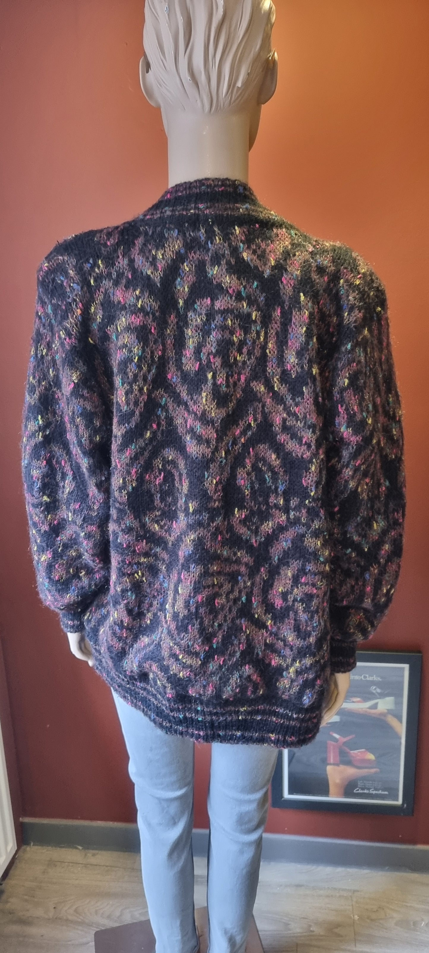 Vintage Mohair Chunky-Knit Cardigan