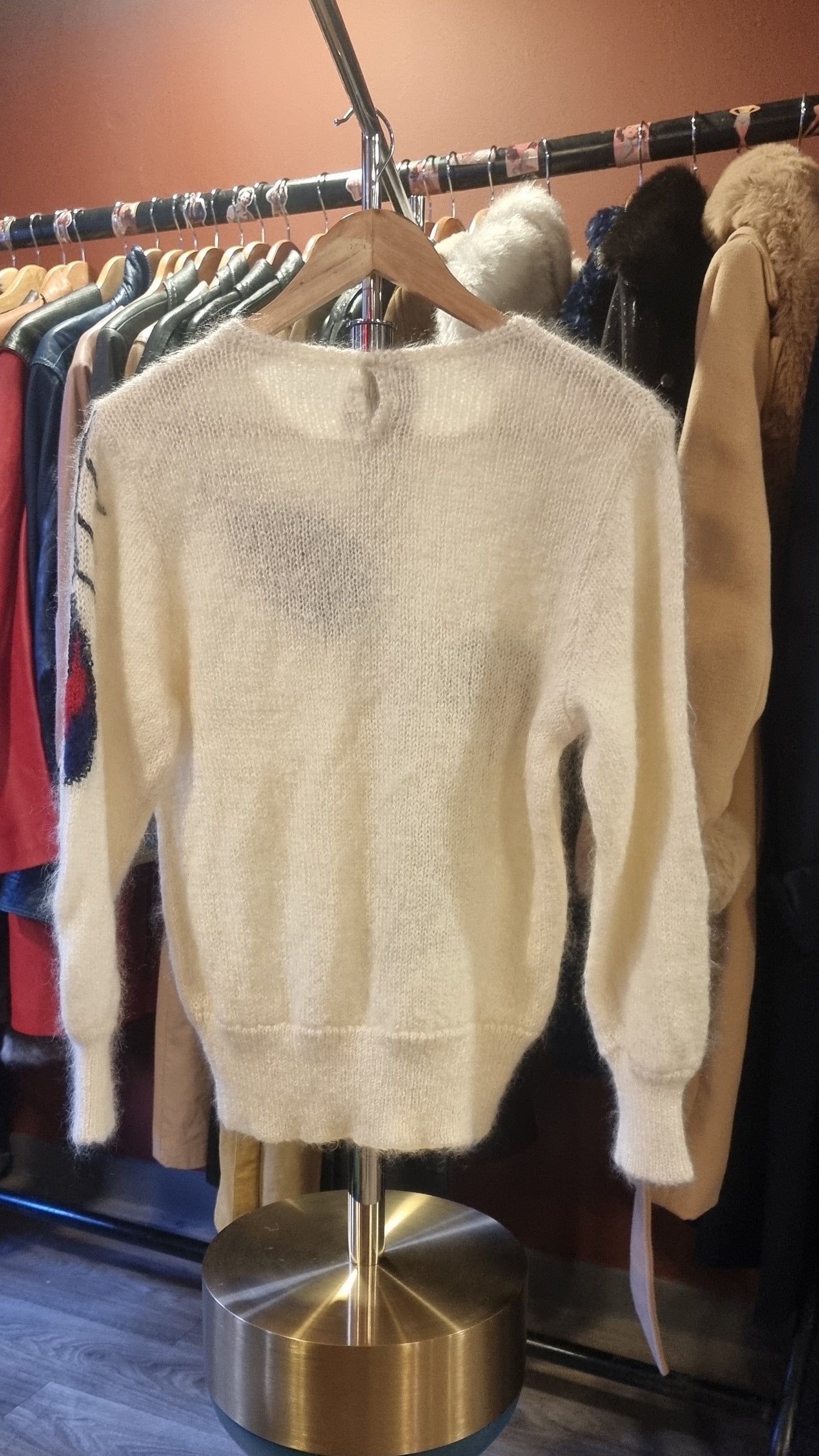 Peacock Feather Motif Knit Jumper