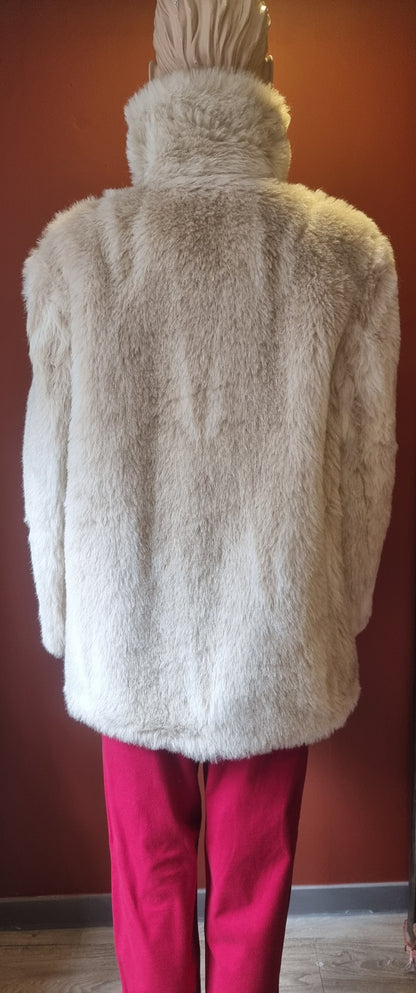 White Faux Fox Fur Coat