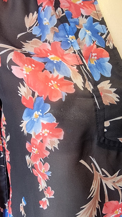 1970's Sheer Floral Blouse