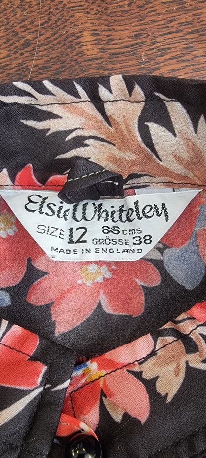 1970's Sheer Floral Blouse