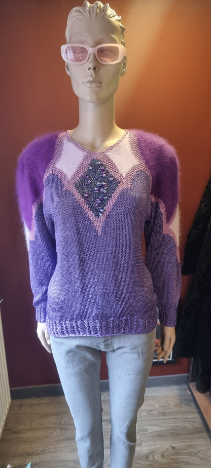 80s Angora Blend Purple Jumper