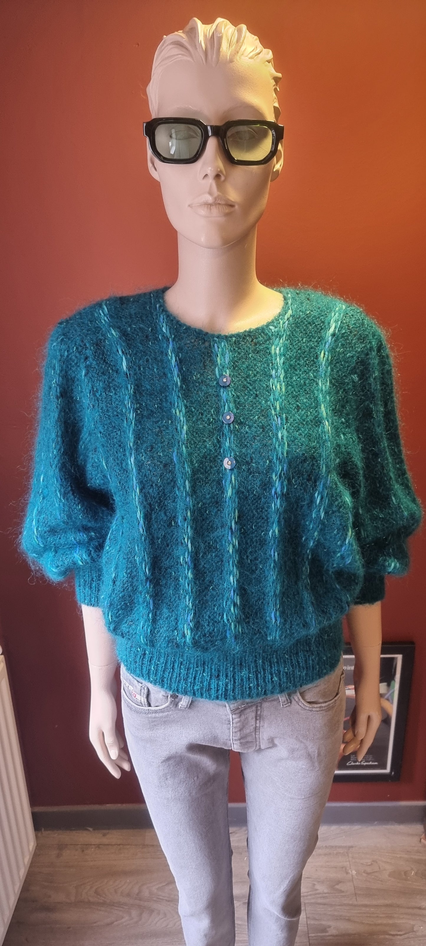 Vintage Teal Knit Jumper
