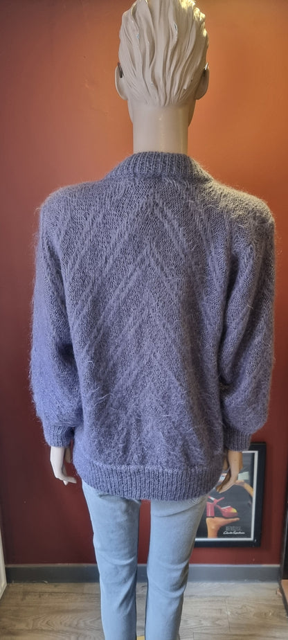 Lavender Mohair Knit Cardigan