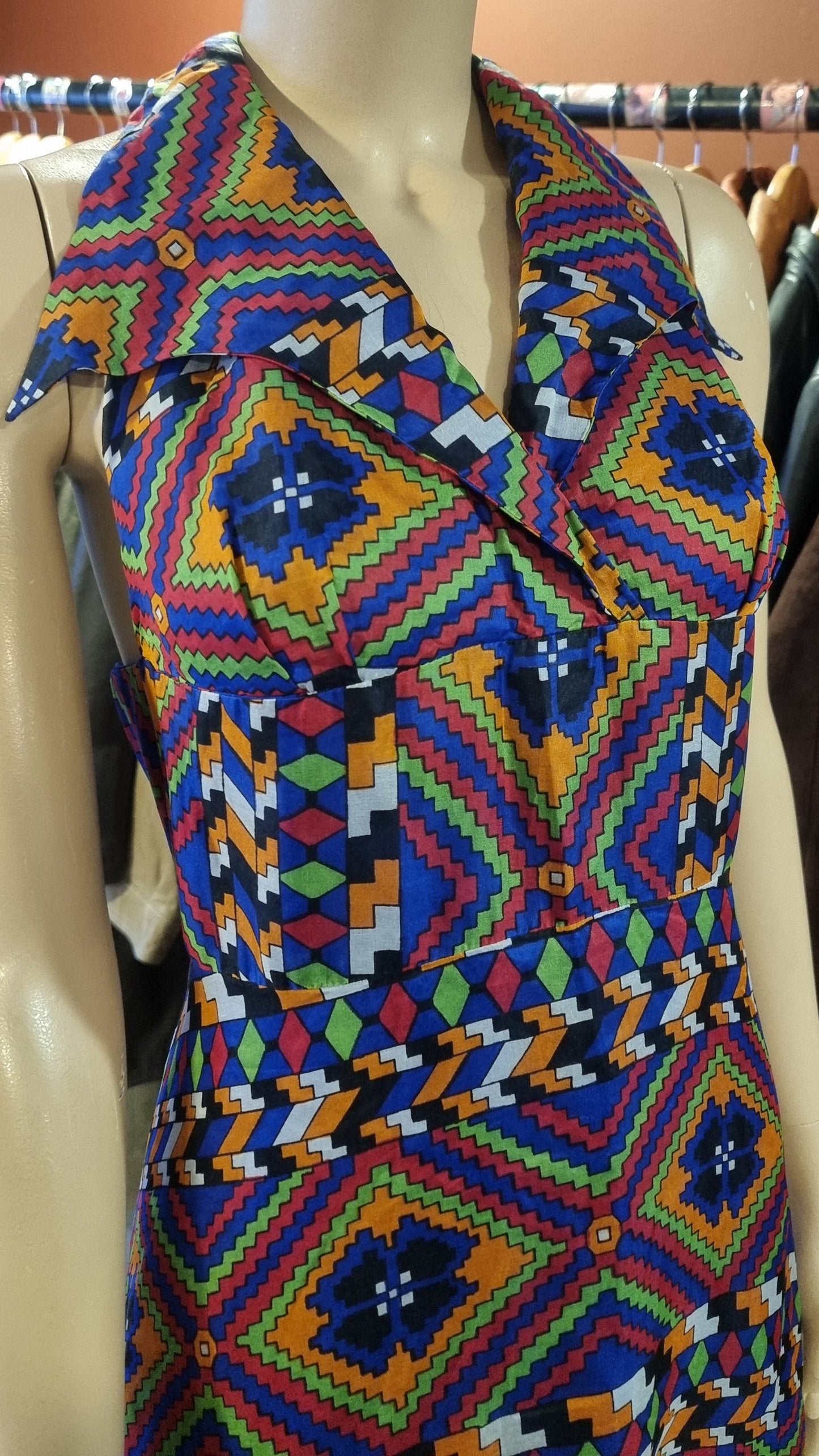 Vintage 70's Halter Maxi Dress